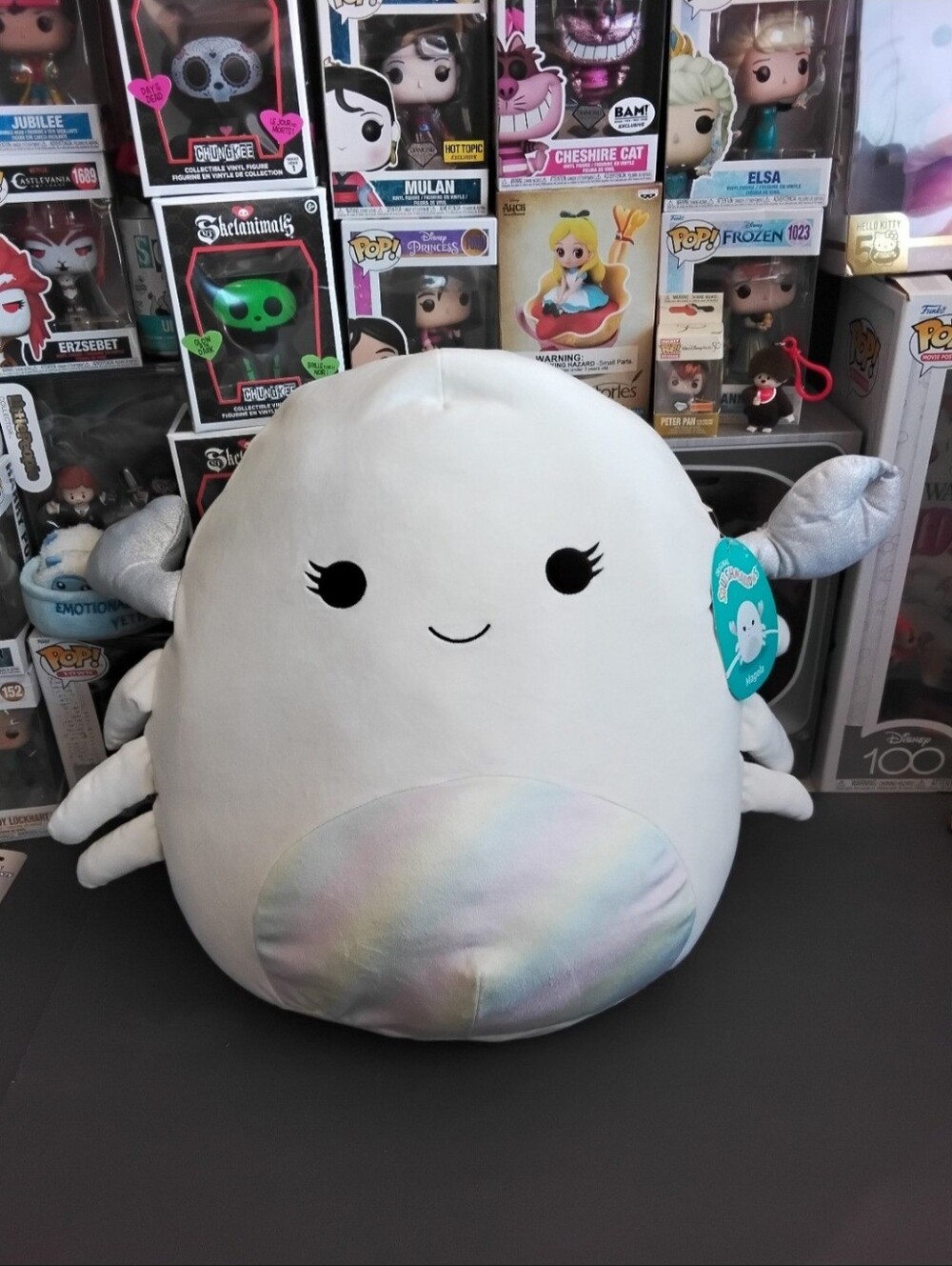 Squishmallows 16" Magela The White Crab W/Rainbow Belly. Retired, New With Tags.